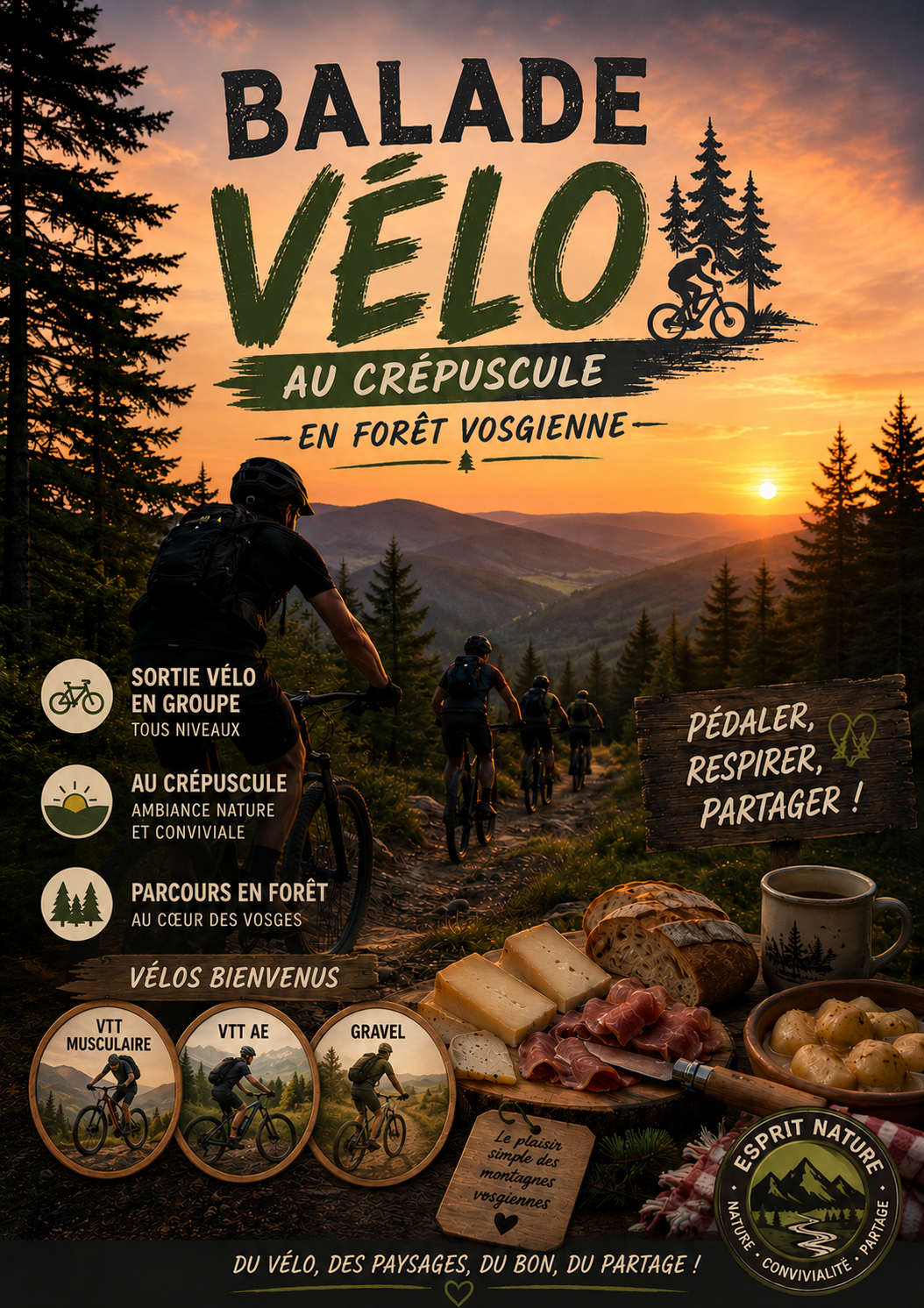 Balade vélo au crépuscule dans les Vosges : une expérience nature à vivre absolument